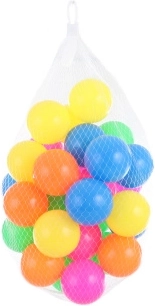 Pelotas de plástico de colores 6 cm en red, 30 uds