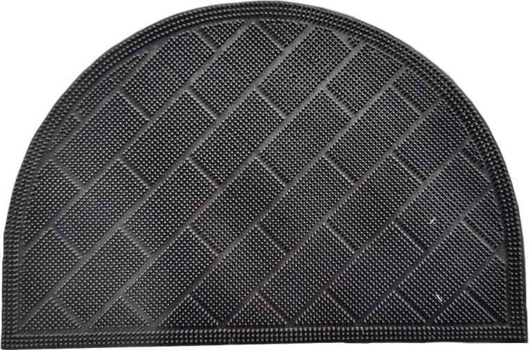 Alfombra de goma semicircular 40 × 60 cm negra