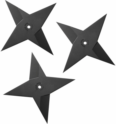 Estrellas arrojadizas Cold Steel Sure Strike Medium, acero al carbono, 3 uds