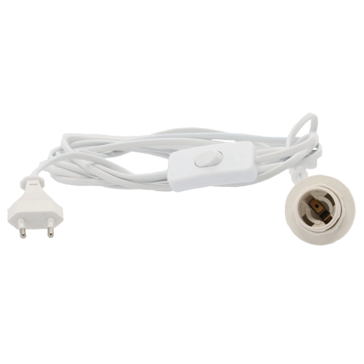 Portalámparas colgante E27 con cable de 3,5 m – blanco
