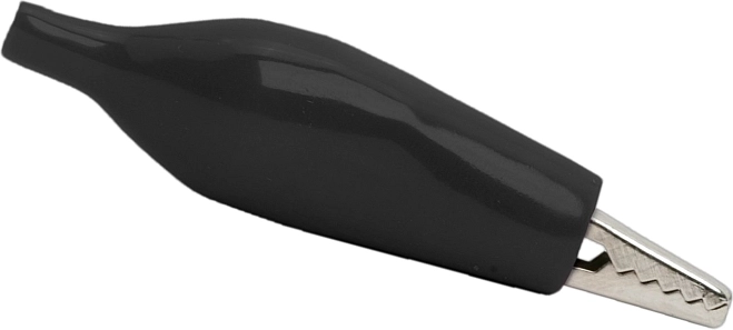 Pinza de cocodrilo grande con aislamiento de PVC negro