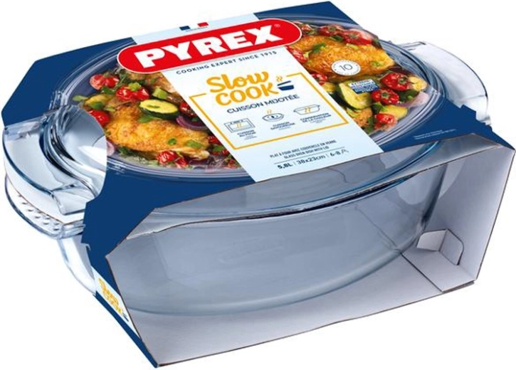 Fuente ovalada para horno con tapa PYREX 5,8 l – de vidrio