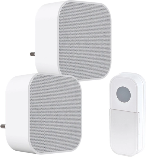 Solight timbre inalámbrico para enchufe con 2 receptores, 180 m, blanco, learning code