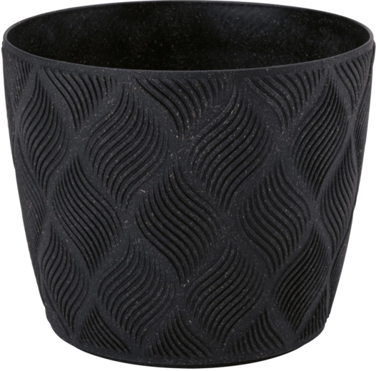 Maceta Flow Petit Eco Wood 27 cm – negro profundo
