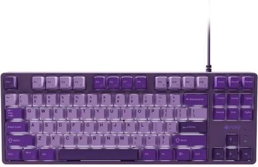 Teclado mecánico gaming FURY Kanabo K2, compacto, teclas PBT moradas, retroiluminación blanca
