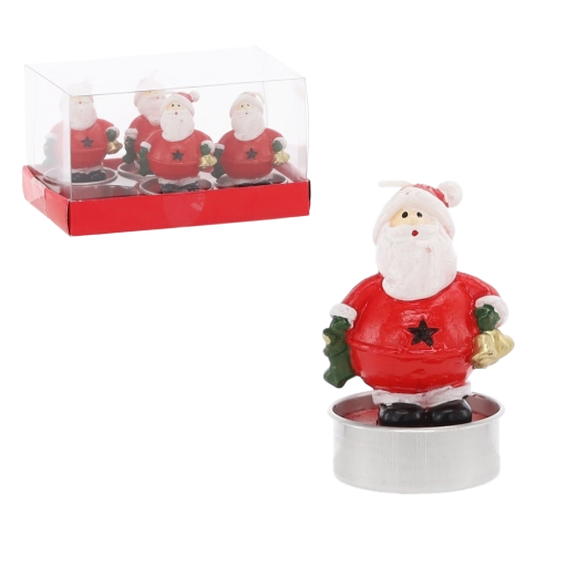 Set de velas decorativas de San Nicolás con cascabel – 4 uds.