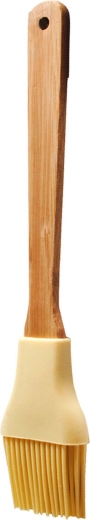 Brocha de silicona TORO con mango de bambú, color crema 26 cm