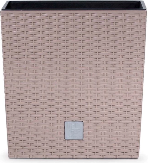 macetero rato low con inserto interior 20 cm, mocca