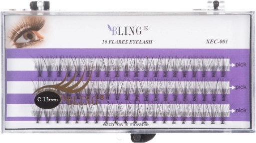 Pestañas de racimo de seda BLING C, 13 mm