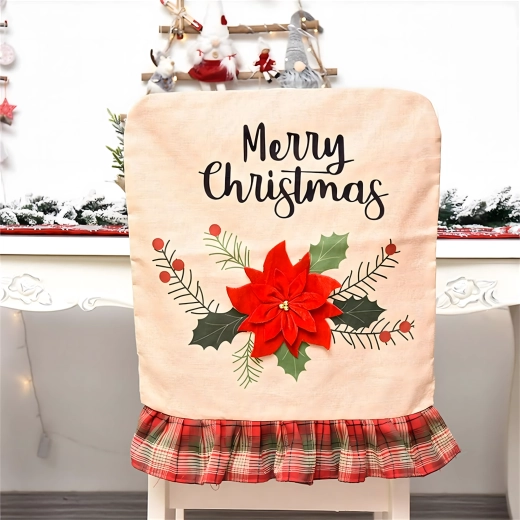 Funda navideña para asiento de silla 56 × 45 cm