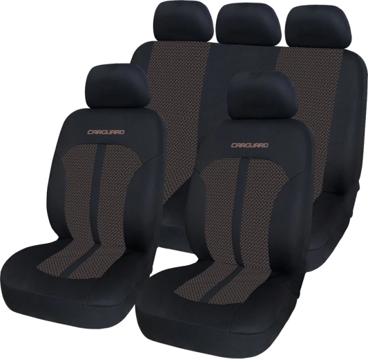 Juego universal de fundas para asientos de automóvil CARGUARD beige/negro, 11 piezas