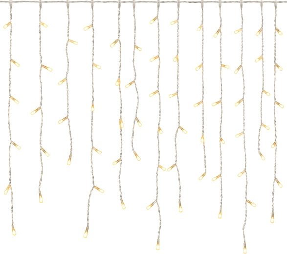 Cortina luminosa navideña con carámbanos, 96 LED, luz blanca cálida, USB, 3,5 m