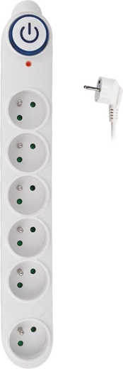 Solight protección contra sobretensiones 150 J, 6 tomas, 3 m, blanca