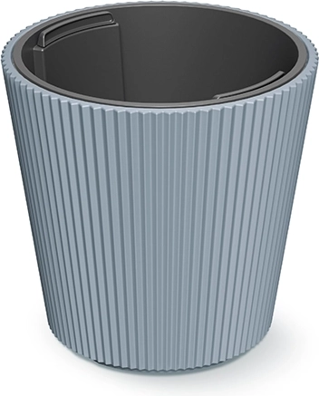 Maceta MILLY con inserto, gris claro, diámetro 17,6 cm