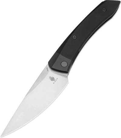 Navaja de bolsillo Kizer Momo 10,6 cm, hoja satinada, aluminio negro