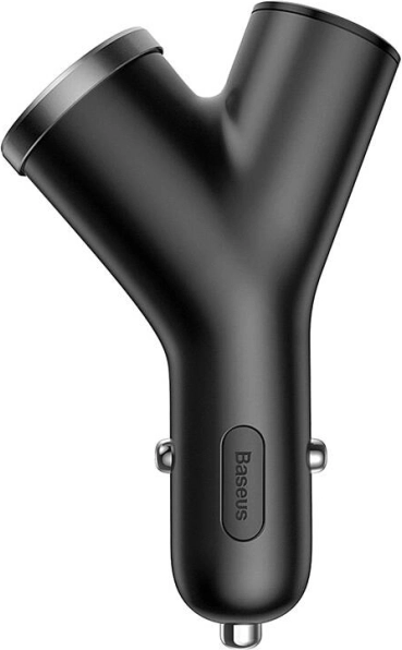 Cargador de coche Baseus tipo Y, 2× USB 3,4 A, 40 W – negro