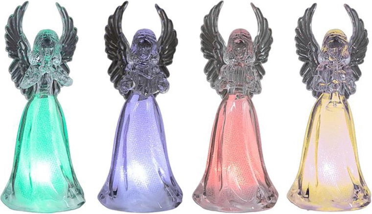 Ángel navideño LED – decoración 11,5 cm, mezcla de colores