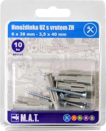 Taco de nudo con reborde 6 mm con tornillo (juego de 10 uds.)
