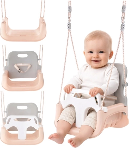 Columpio infantil 3 en 1 Kruzzel gris-beige