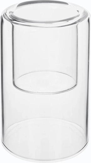 Portavelas de vidrio transparente para vela de té