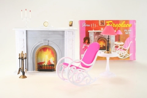 Glorie set con chimenea y muebles para muñecas