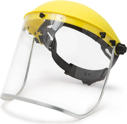 Pantalla facial protectora de plexiglás transparente