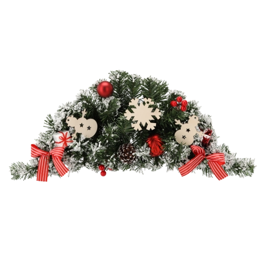 Corona navideña colgante 60 cm blanco‑roja