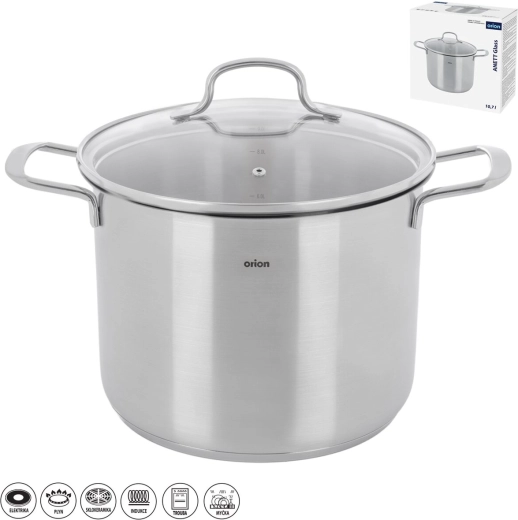 Olla de acero inoxidable Anett glass 10,7 l con tapa de cristal