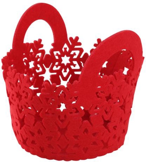 Cesta de fieltro Toro roja 15 cm