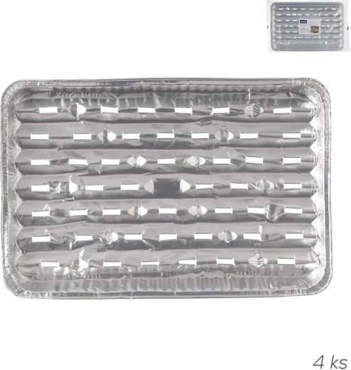 Bandejas de aluminio para barbacoa 34,5 × 23 cm, 4 uds