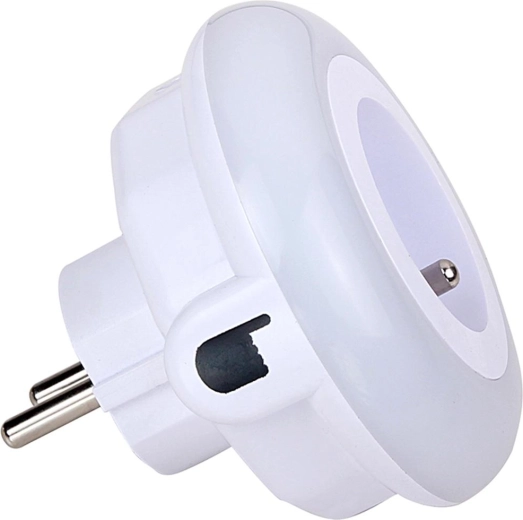 Luz nocturna LED para enchufe con toma de paso RETLUX