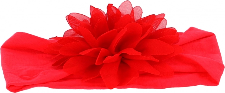 Diadema infantil con flor – roja, ancha