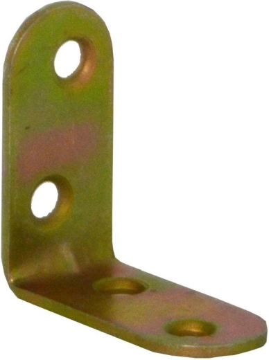 Escuadra de montaje con nervadura 40×18×2 mm, zincado amarillo, paquete de 20 uds