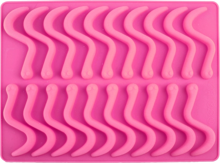 Molde de silicona para gusanos con pipeta, rosa (20 uds.)