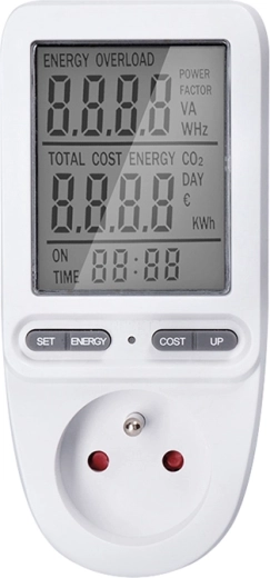 Medidor digital de consumo de energía eléctrica Solight con pantalla grande