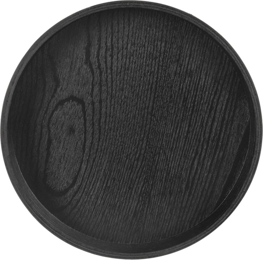 Bandeja redonda de servir y decorativa de madera natural 30 cm