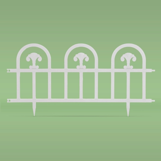 Bordura de jardín de plástico blanca para parterres 60 × 30 cm