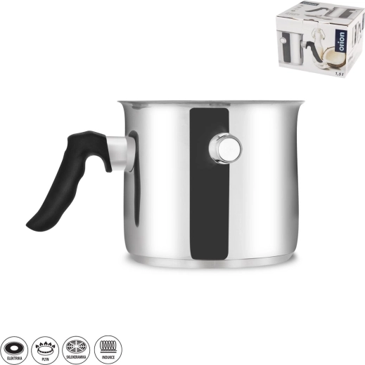 Cacerola de acero inoxidable para leche con baño maría de 1,5 l Orion