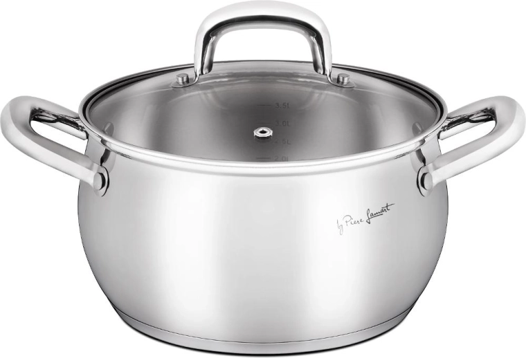 Cazo de acero inoxidable Lamart Shape con tapa, 4,4 l