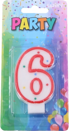 Vela de fiesta para tarta - número 6