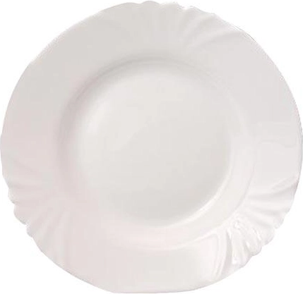 Plato hondo de vidrio templado Cadix 21,5 cm blanco