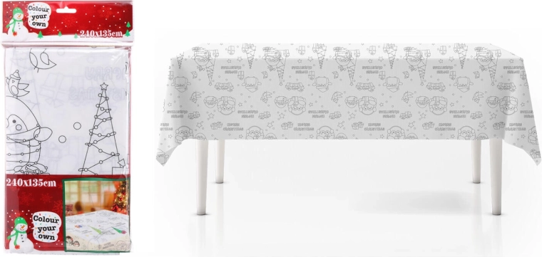 Mantel navideño para colorear 240 × 135 cm de poliéster
