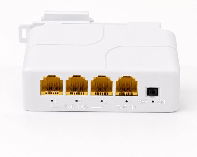 Extensor PoE Gigabit RENEW FORCE con 4 puertos
