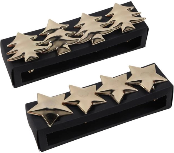 Aros decorativos para servilletas – arbolito rosa y estrella, set de 4 uds
