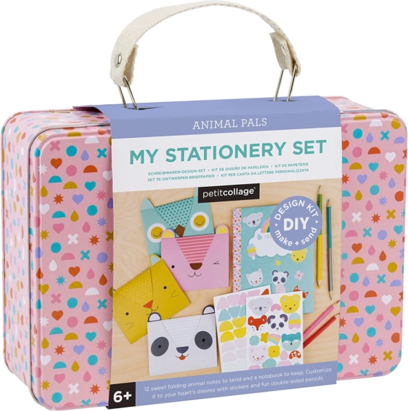 Petit Collage maletín creativo: set de correspondencia con animalitos
