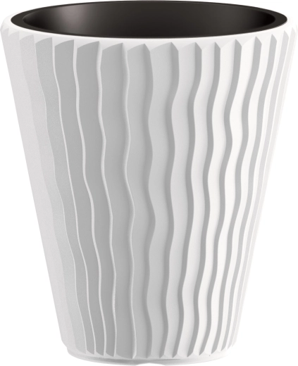 Maceta Sandy con inserto 34,9 cm blanca