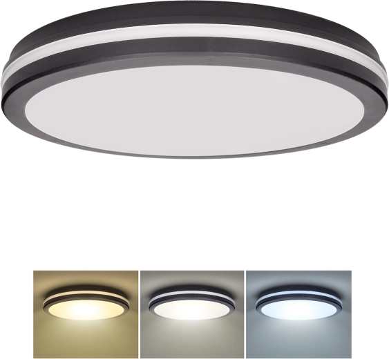 Lámpara LED de techo Solight Gari 44 W 3960 lm 3CCT IP65 negra