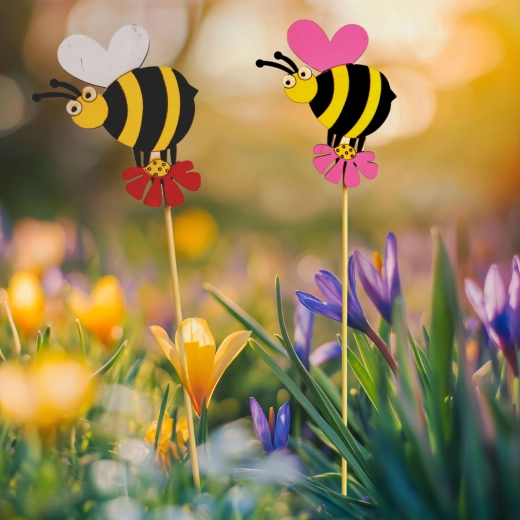 Decoración de jardín con abeja para clavar - 1 unidad