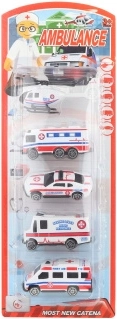 Set de vehículos de rescate – ambulancia, 5 piezas