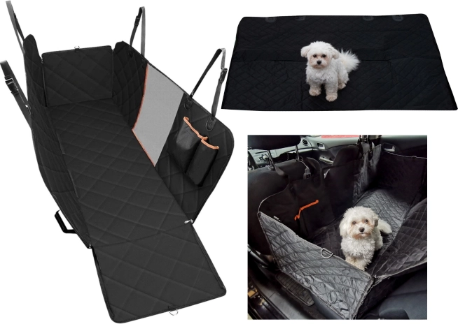 Funda acolchada e impermeable para coche con laterales y malla para perros